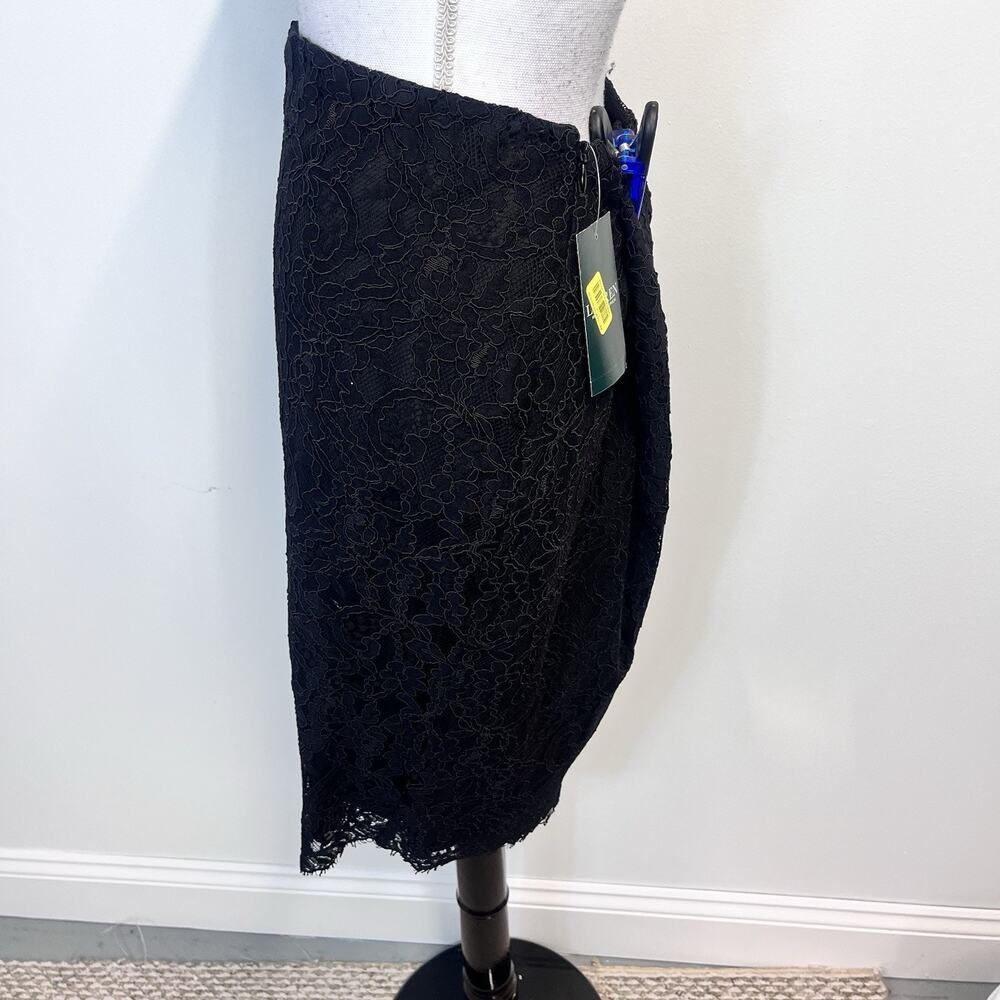 Ralph Lauren Skirt size 12 Classic Black Lace Straight Knee Cocktail Wedding - Picture 6 of 8